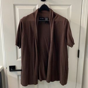 Access Size Large Brown Short Sleeves Cardigan